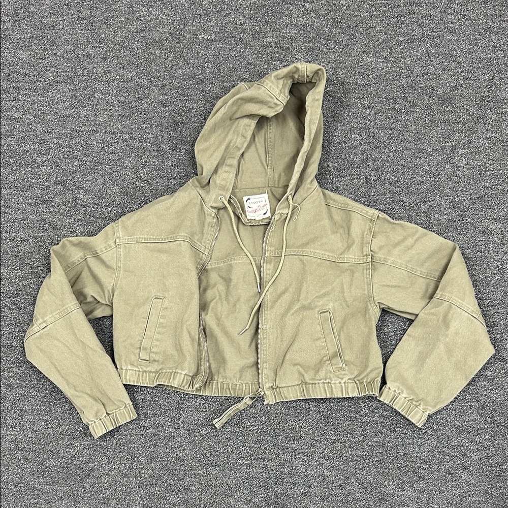 VINTAGE DENIM Stoosh Cropped Hooded Jacket